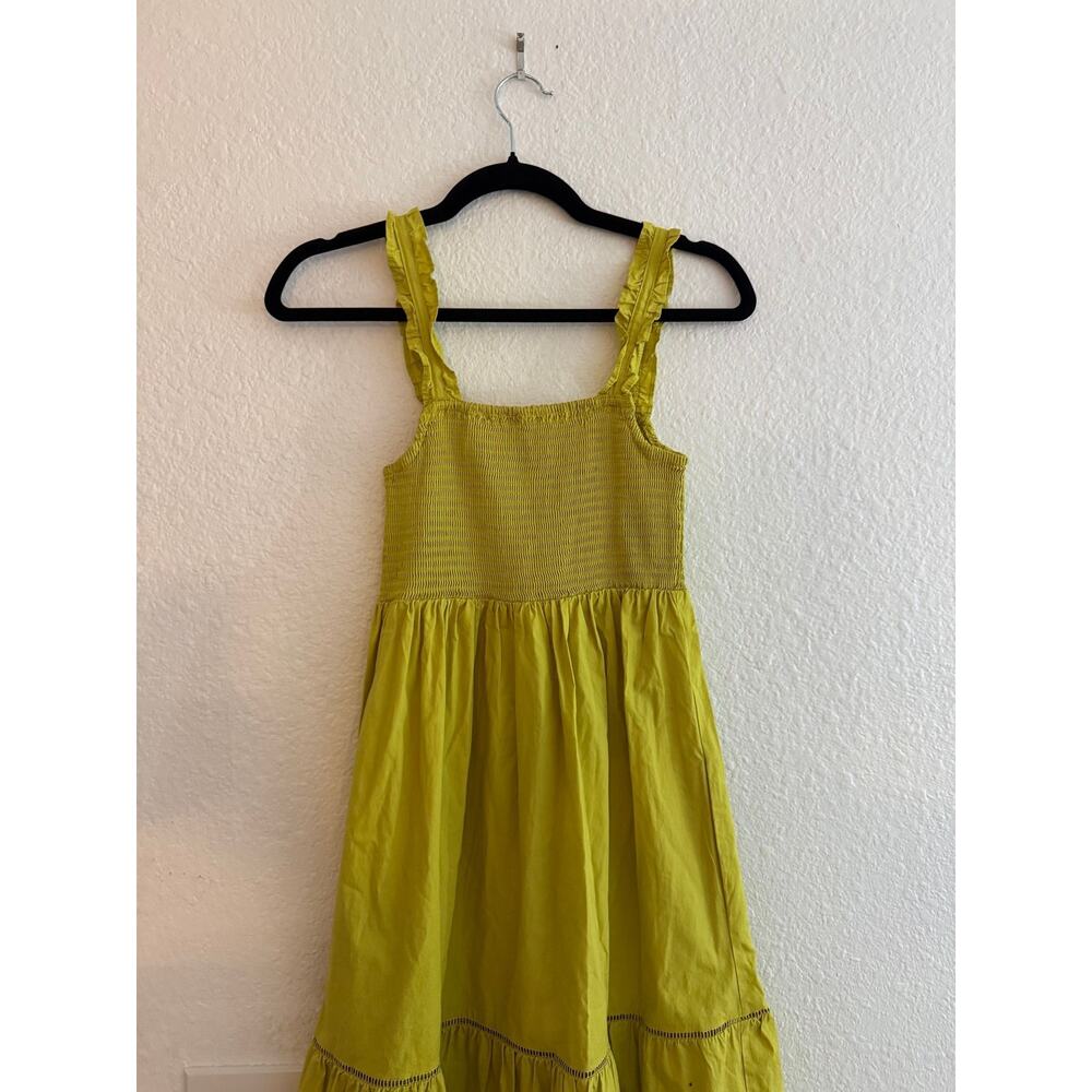 O.P.T. Yellow Tiered Midi Dress Size Small - Picture 3 of 4